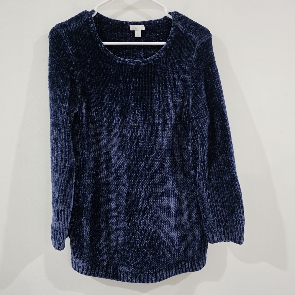 J Jill Chenille Womens Sweater Size Xs Blue Soft Girl Cozy